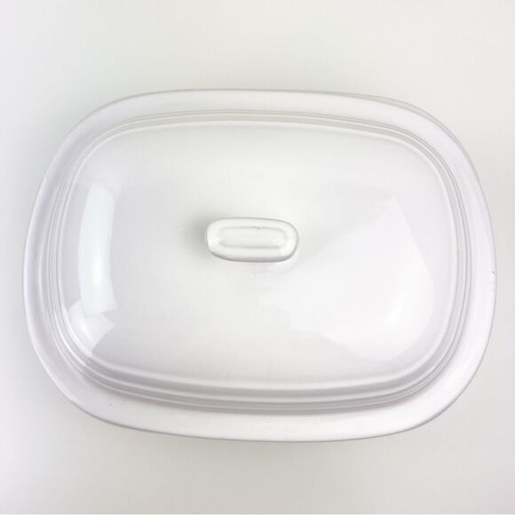 Pampered Chef White 3.1 Qt Deep Covered Baking Stoneware Roaster Casserole Dish - Picture 5 of 10